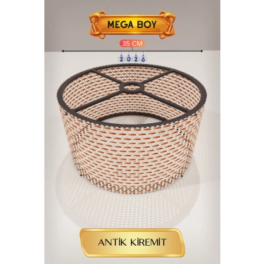 Antik Kiremit Lambader Başlığı 35 CM Mega Boy