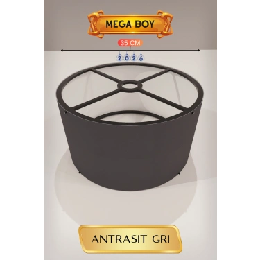 Antrasit Gri Lambader Başlığı 35 CM Mega Boy