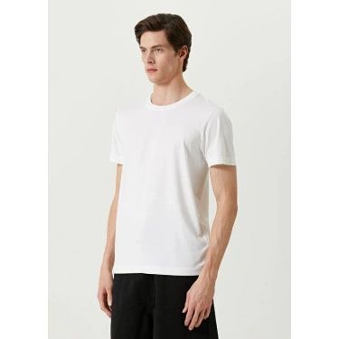 Basic Bisiklet Yaka Regular T-Shirt - Beyaz -