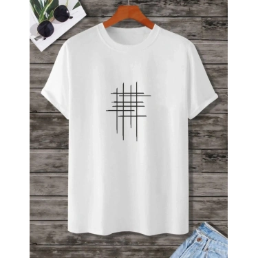 Baskılı Oversize T-Shirt - Beyaz -