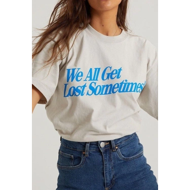 Baskılı Oversize T-Shirt - Beyaz -