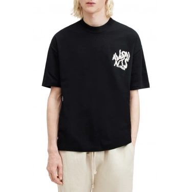 Baskılı Oversize T-shirt - Siyah -