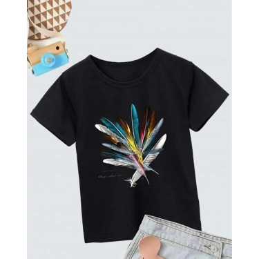 Baskılı T-Shirt- Siyah -