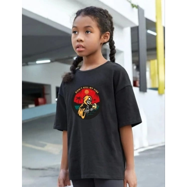 Baskılı T-Shirt - Siyah -
