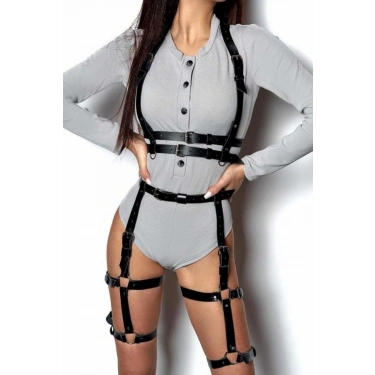 Bel Kemerli Alt Ve Üst Takım Deri Harness - 709