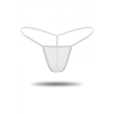 Beyaz Transparan Tül String Tanga TM0368