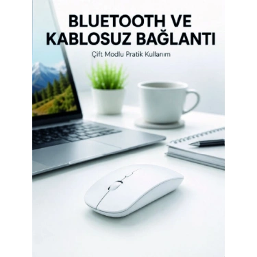 Bluetooth Kablosuz Wireless Mouse Şarjlı Sessiz Ergonomik 5000 DPI Fare