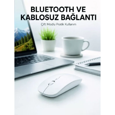 Bluetooth Kablosuz Wireless Mouse Şarjlı Sessiz Ergonomik 5000 Dpı Fare