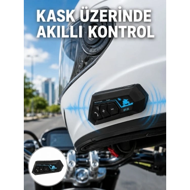 Bluetooth Kask Kulaklığı Intercom 5.0 Bluetooth Android ve İOS Uyumlu Yeni Nesil