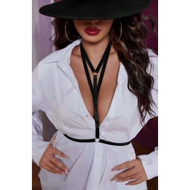 Boyun Ve Göğüs Detaylı Lastik Harness - 943