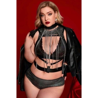 Boyundan Zicirli Asıklı Göğüs Harness - 947