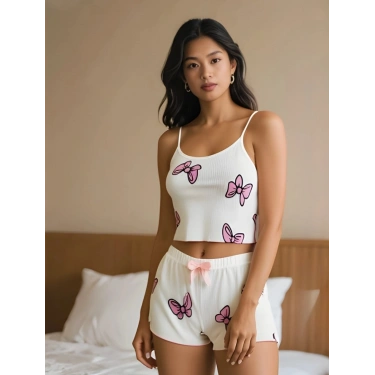 Butterfly Dream Askılı Şortlu Pijama Takımı