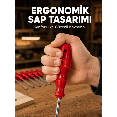 Çelik 7li Tornavida Seti Ergonomik Sap Profesyonel Kullanım