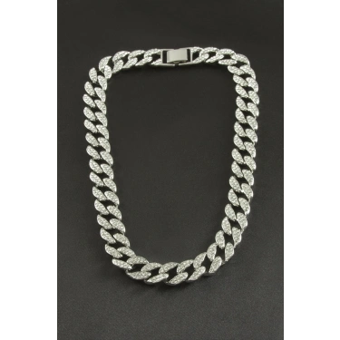Chain Zirkon Taşlı Lüks Çelik Kolye