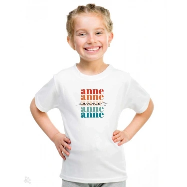 Çocuk Baskılı T-Shirt - Beyaz