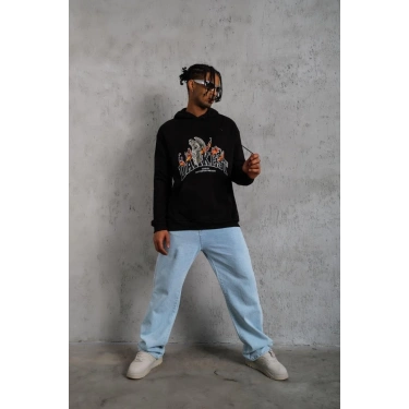 DANKES Baskılı Kapüşonlu Sweat - Siyah -