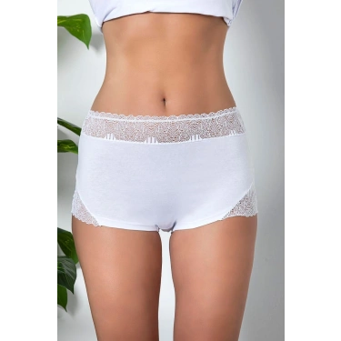 Dantel Detaylı Boxer Beyaz
