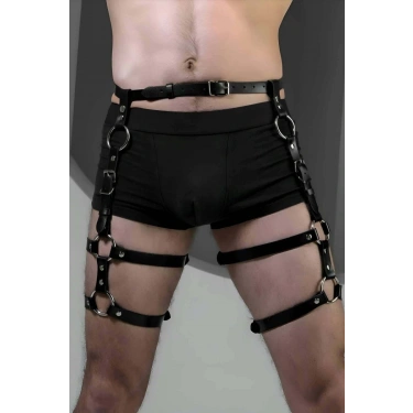 Deri Erkek  Jartiyer Harness, Erkek  Bacak Harness - m165