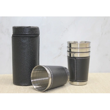 Derili Kılıflı 4Lü Shot Bardak