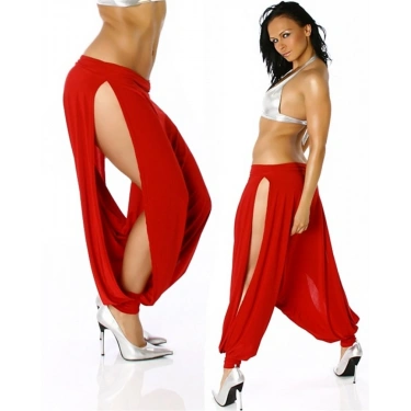 Derin Yırtmaçlı Şalvar Pantalon
