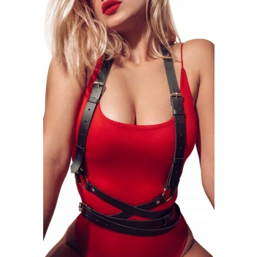 Elbise Üzeri Askılı Kemer Deri Harness - 1392