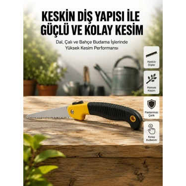 Ergonomik Saplı Katlanabilir Budama Testeresi