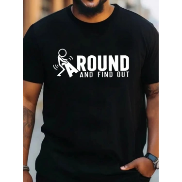 Erkek Around Baskılı Süprem T-shirt