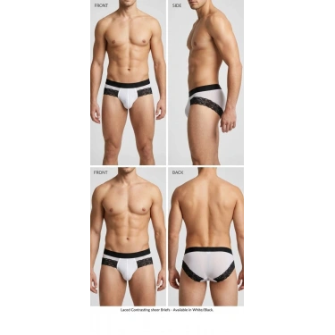 Erkek Beyaz Tül Dantelli Slip İç Giyim