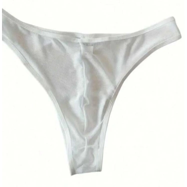 Erkek  Biyeli Beyaz Transparan Brazillian Slip