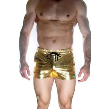 Erkek Gold Lame Short