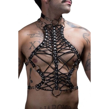 Erkek Lastik Göğüs Harness - m192