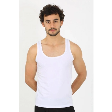 Erkek Penye Beyaz Atlet