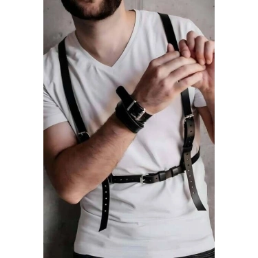 Erkrk Seksi Deri Göğüs Harness - m126