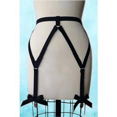 Fiyonklu Seksi Jartiyer Harness - 68