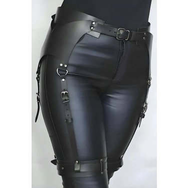 Giysi Üzeri Giyilebilir Deri Jartiyer Harness - 1268