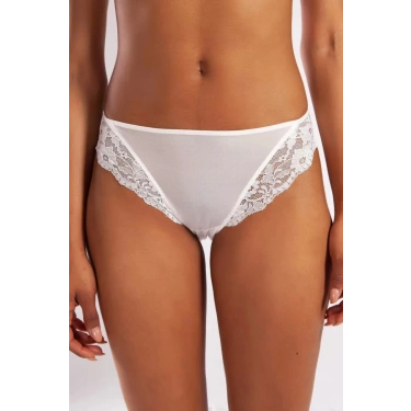 Goldy Mini Slip, Kadın Dantelli Ekru Külot