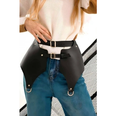 Günlük Kullanıma Seksi Deri Etek Harness - 1119