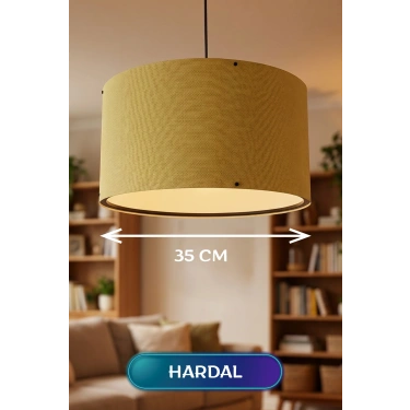 Hardal Kumaş Başlıklı Sarkıt Avize 35 CM