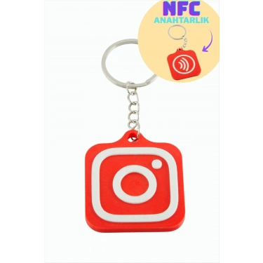 InstagramLogolu 3D Baskılı NFC Anahtarlık