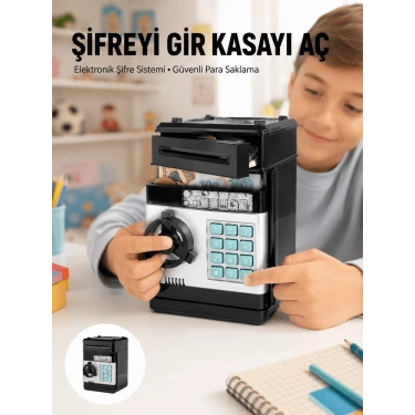 Işıklı Sesli Şifreli ATM Görünümlü Kasa Kumbara