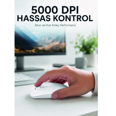 Kablosuz Bluetooth  Mouse Sessiz Tıklama Ergonomik Wireless Fare