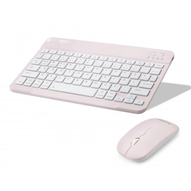 Kablosuz Bluetooth Smart Klavye Mouse Seti Şarjlı 1600 Dpi Pembe HDX2508P