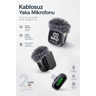 Kablosuz Yaka Mikrofonu KH541