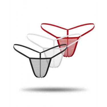 Kadın 3lü Transparan Tül String TG271304