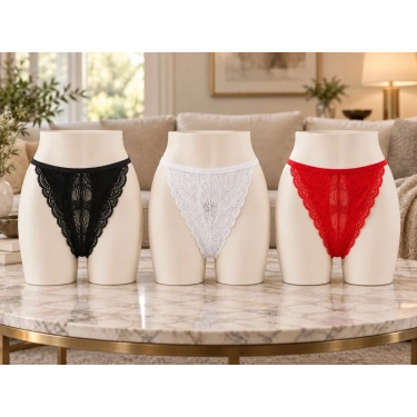Kadın Dantel String Külot 3’lü Tanga Seti
