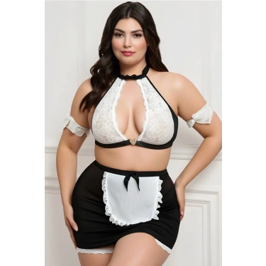 Kadın Halka Detaylı Dantelli Babydoll Gecelik