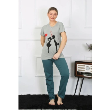 Kadın Kısa Kol Penye Pijama Takımı