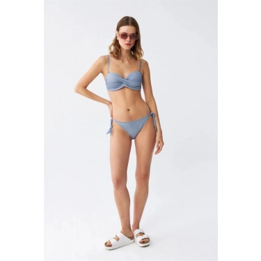 Kadın Straplez Mavi Bikini Takımı