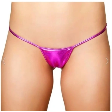 Kadın String Tanga Külot - Pembe Lame