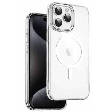 Keephone Apple iPhone 15 Pro Max Aurora Şeffaf Magsafe Kılıf - Şeffaf